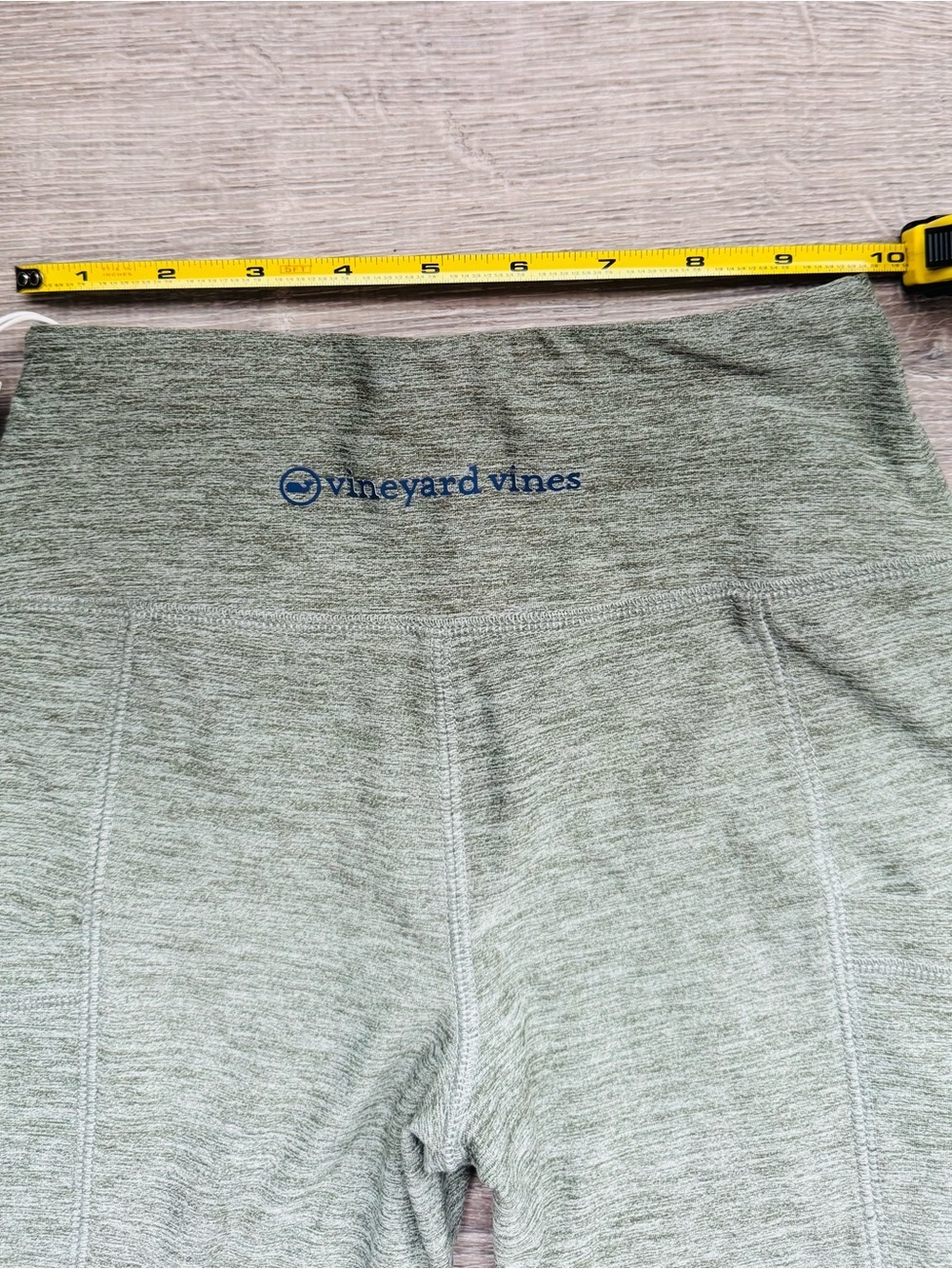 Vineyard Vines NWT Women’s XXS Olive Heather Active Leggings Blue Trim Pockets - Picture 8 of 9